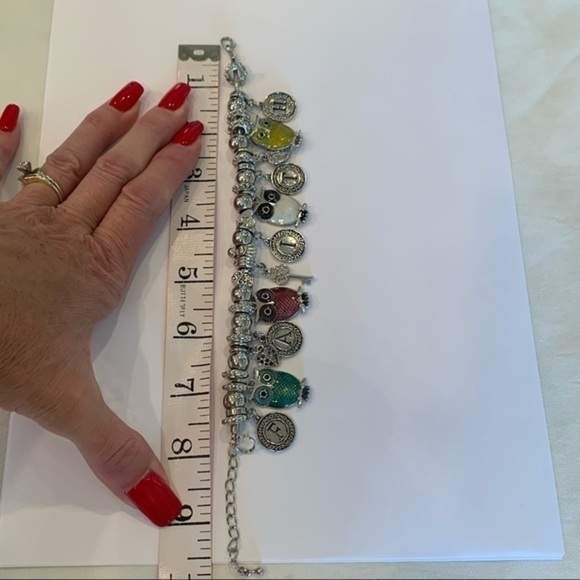 Owl charm FAITH silver tone bead bracelet - Picture 8 of 9